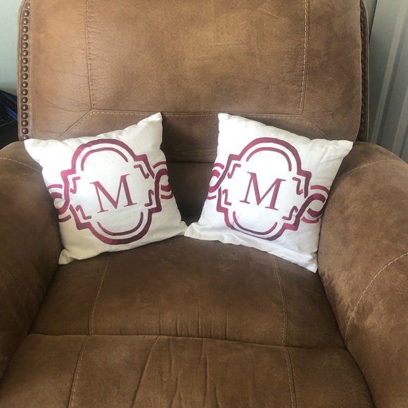 Pottery Barn Other - Pottery Barn M Pillows Red & White 12inch Square